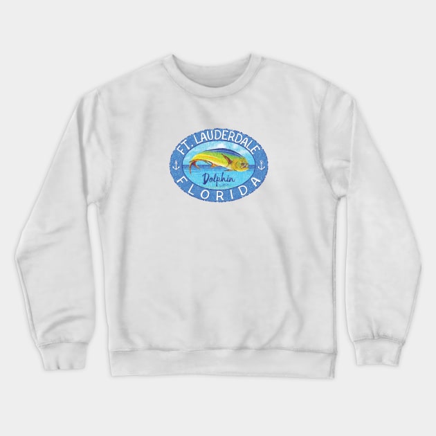 Ft. Lauderdale, Florida, Leaping Dolphin Crewneck Sweatshirt by jcombs